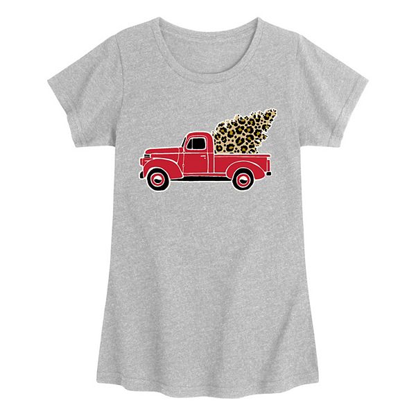 

Футболка с принтом в виде леопардового грузовика для девочек 7-16 лет Licensed Character, Heather Gray