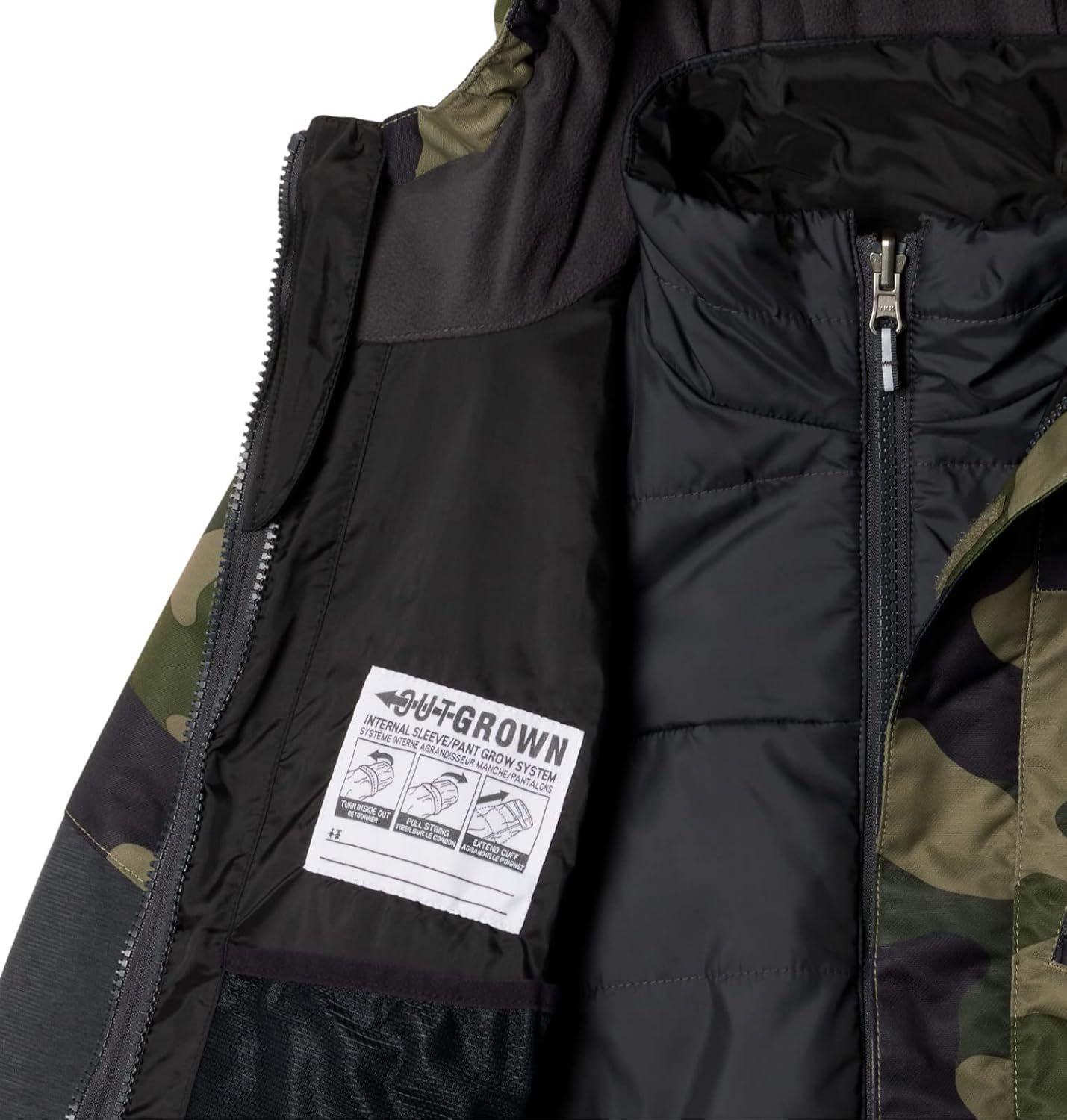 Куртка Columbia Youth Boys Whirlibird II Interchange, Stone Green Mod Camo/Shark — фото 3