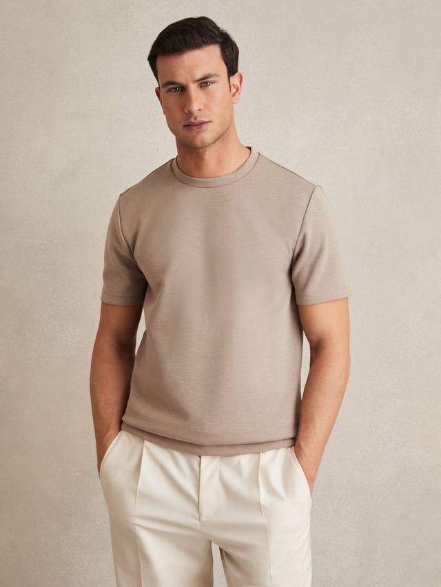 

Футболка bradley regular fit с круглым вырезом Reiss, цвет Taupe Brown