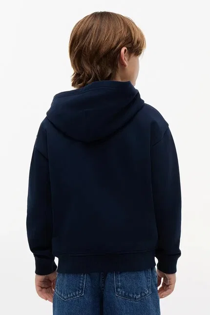Кофта на молнии с капюшоном детская Tommy Hilfiger, синий — фото 3