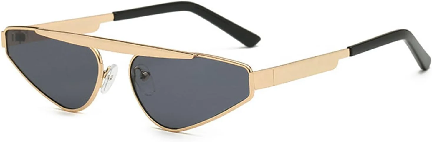 

Солнцезащитные очки Willochra треугольной формы «кошачий глаз», модные очки для женщин в стиле Y2k, панк-очки, унисекс, очки для активного отдыха, Gold Black