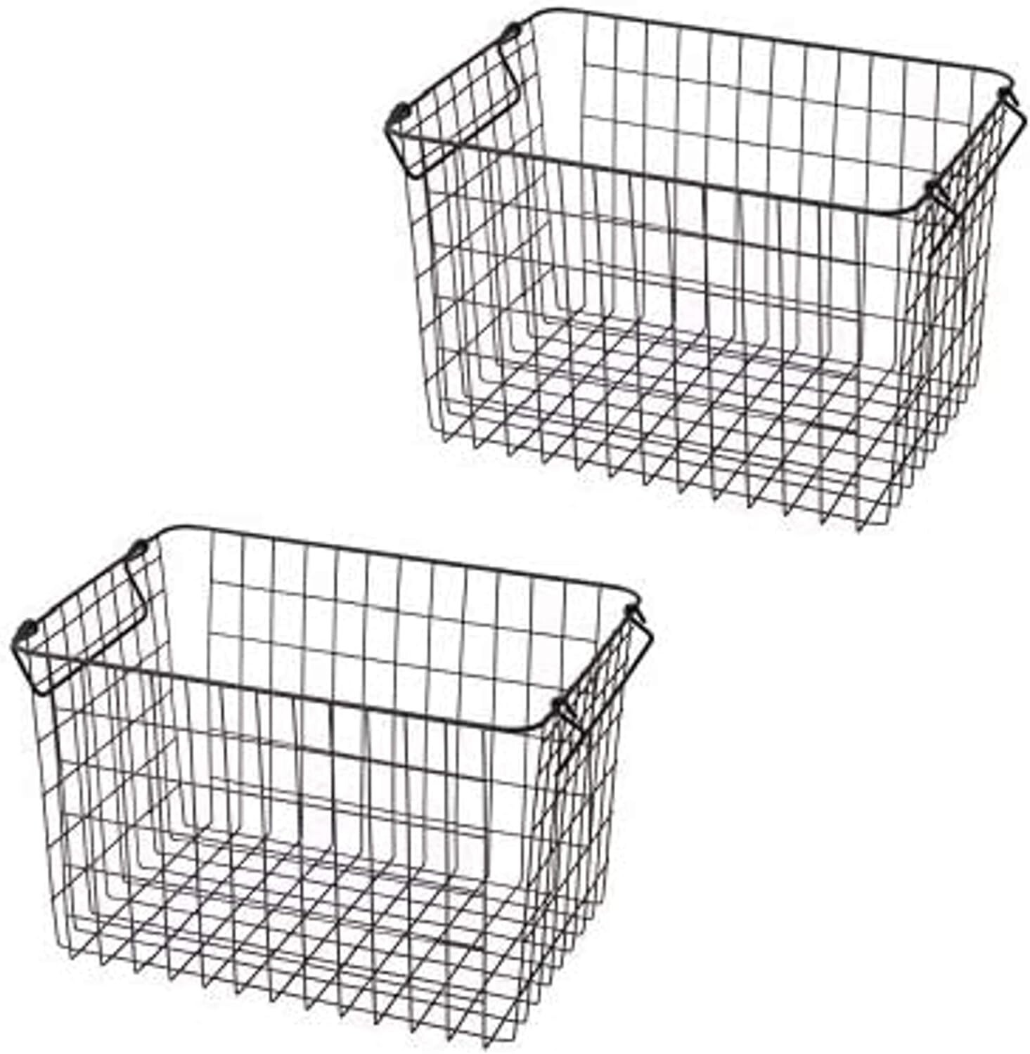 

Yamazen RWB-322(BK)*2, Проволочная корзина, набор из 2 шт., черный, Black