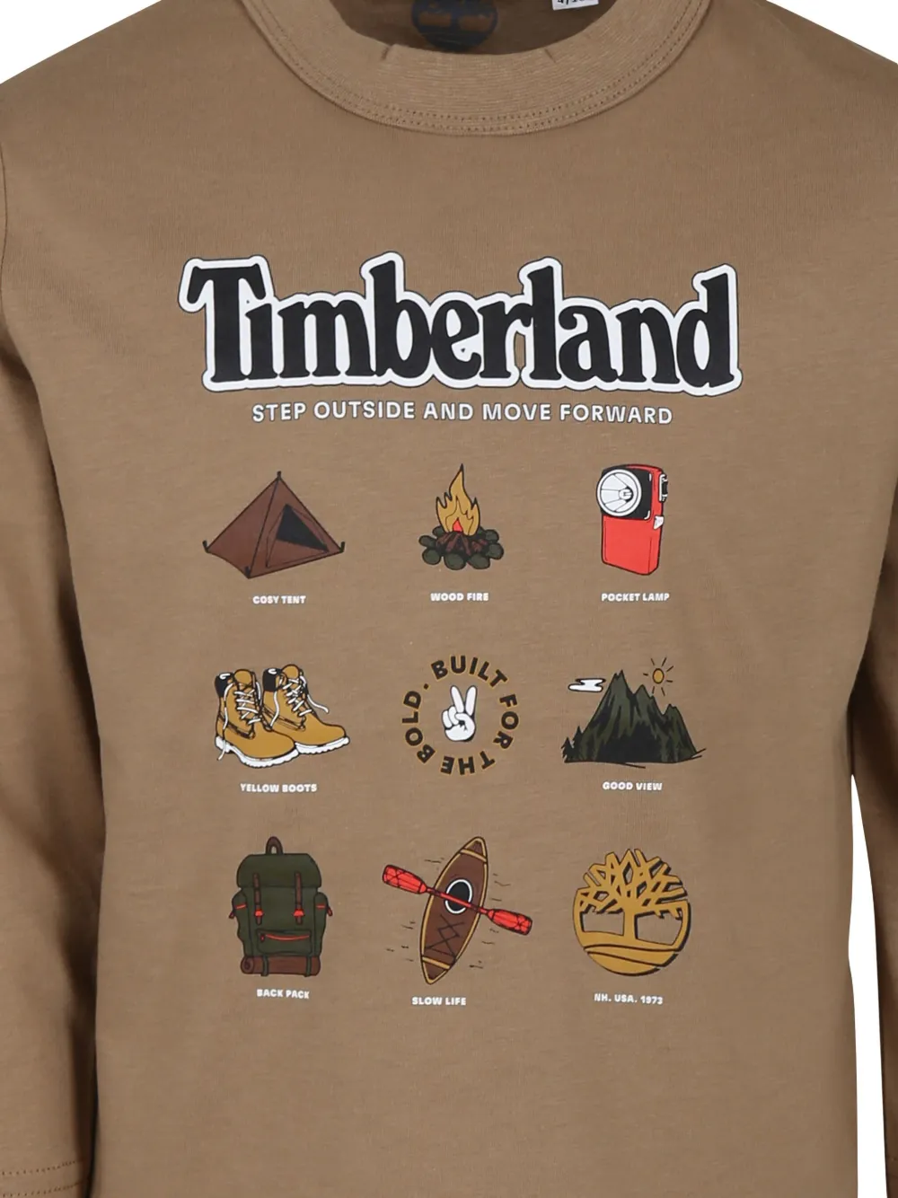 Футболка с длинными рукавами и графичным принтом Timberland Kids, коричневый — фото 3