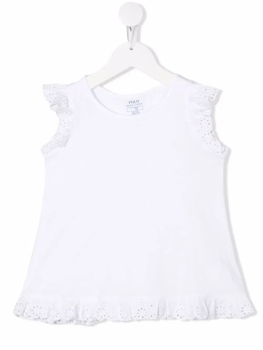 Футболка с цветочным кружевом Polo Ralph Lauren Kids, белый