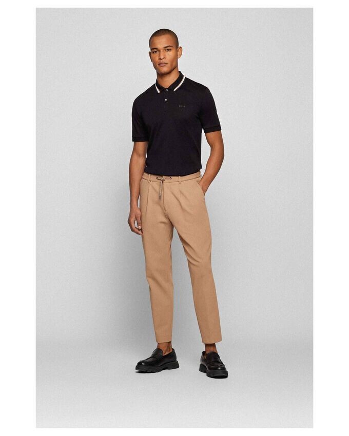 Рубашка-Поло penrose 38 приталенного кроя с короткими рукавами Boss, черный — фото 2