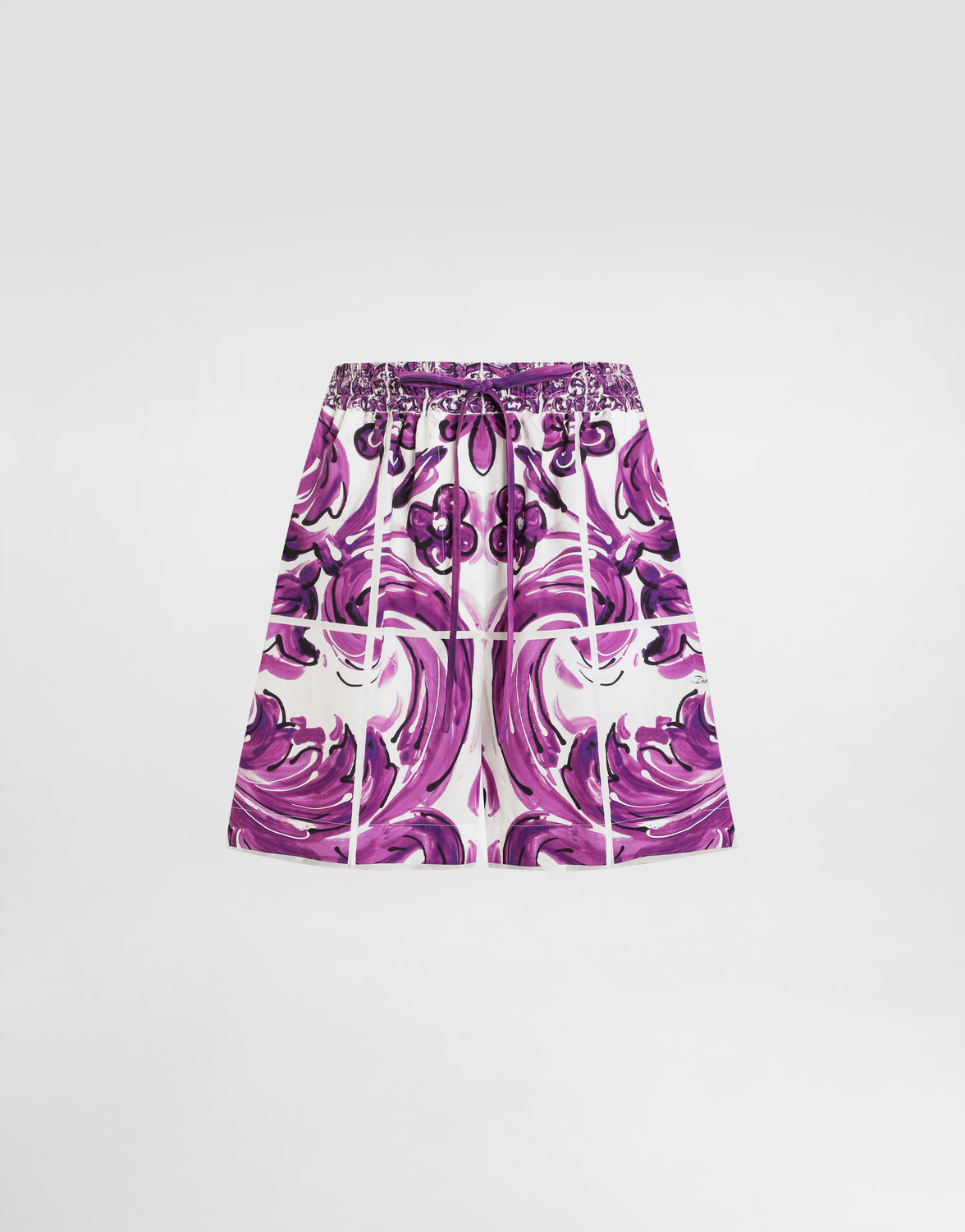 

Шорты из поплина с принтом «майолика» Dolce & Gabbana, мультиколор