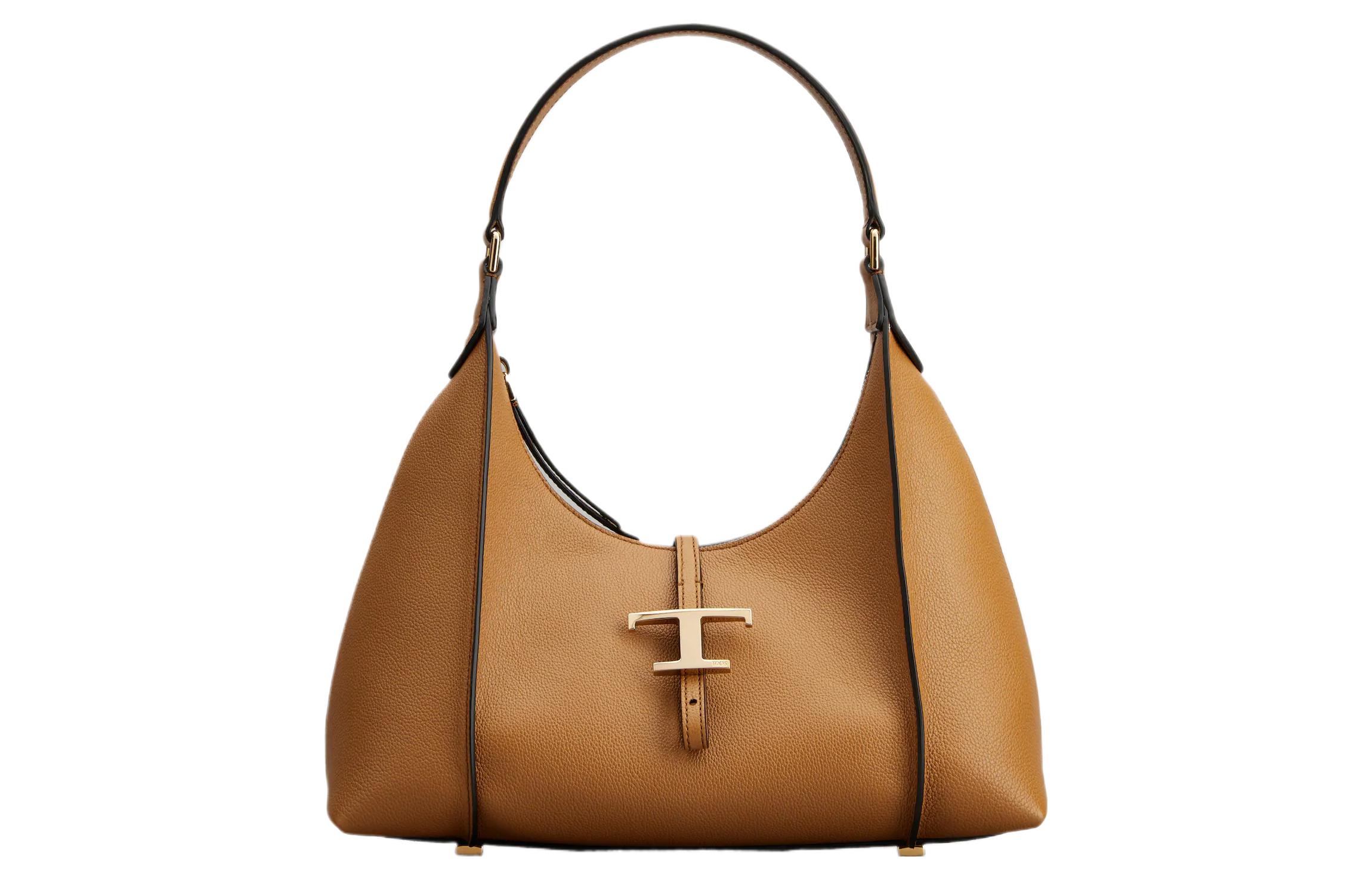 

TOD'S Классическая сумка хобо из телячьей кожи, маленькая женская наплечная сумка brown