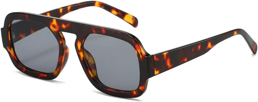 

Солнцезащитные очки для мужчин и женщин - защита UV400 - крупная оправа, градиентный панк, сине-зеленый цвет, для занятий спортом на открытом воздухе и вождения DSVIGF, Leopard Grey