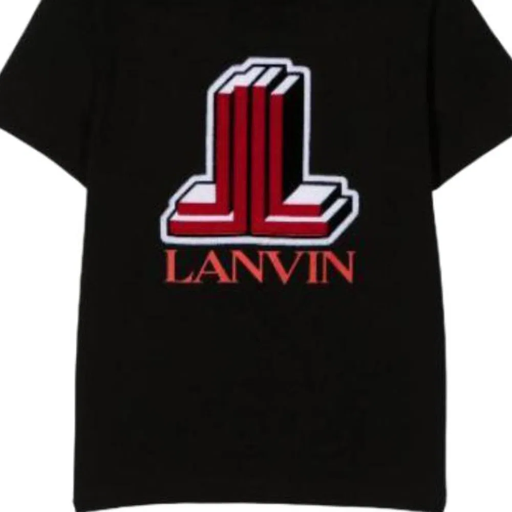 Футболка хлопковая Crew Neck Lanvin Black — фото 4