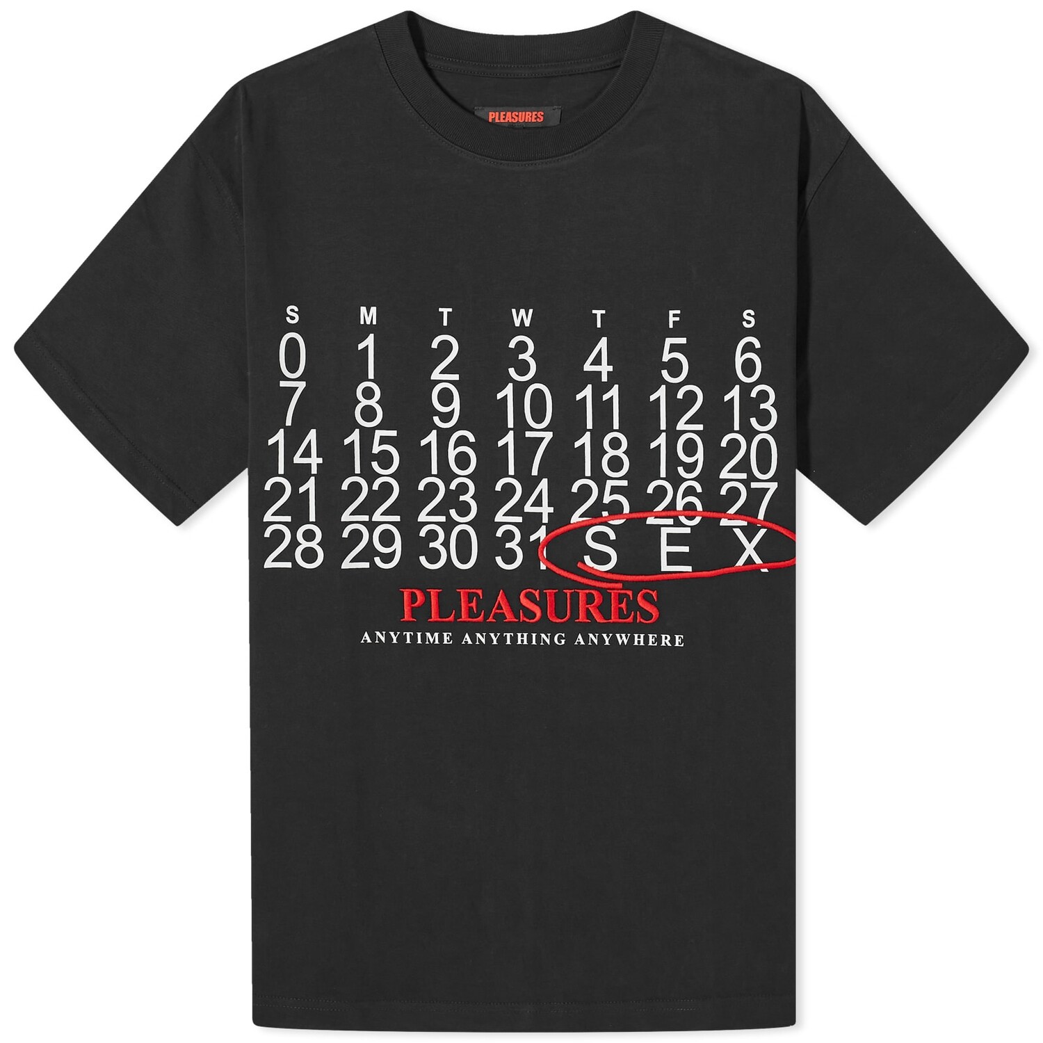 

Футболка Pleasures Calendar Heavyweight T-Shirt, черный