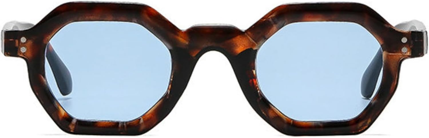 

Willochra Модные маленькие квадратные панк-солнцезащитные очки для женщин в стиле ретро с градиентом, защита от УФ-излучения UV400, для мужчин с заклепками, зеленые многоугольные солнцезащитные очки, C6