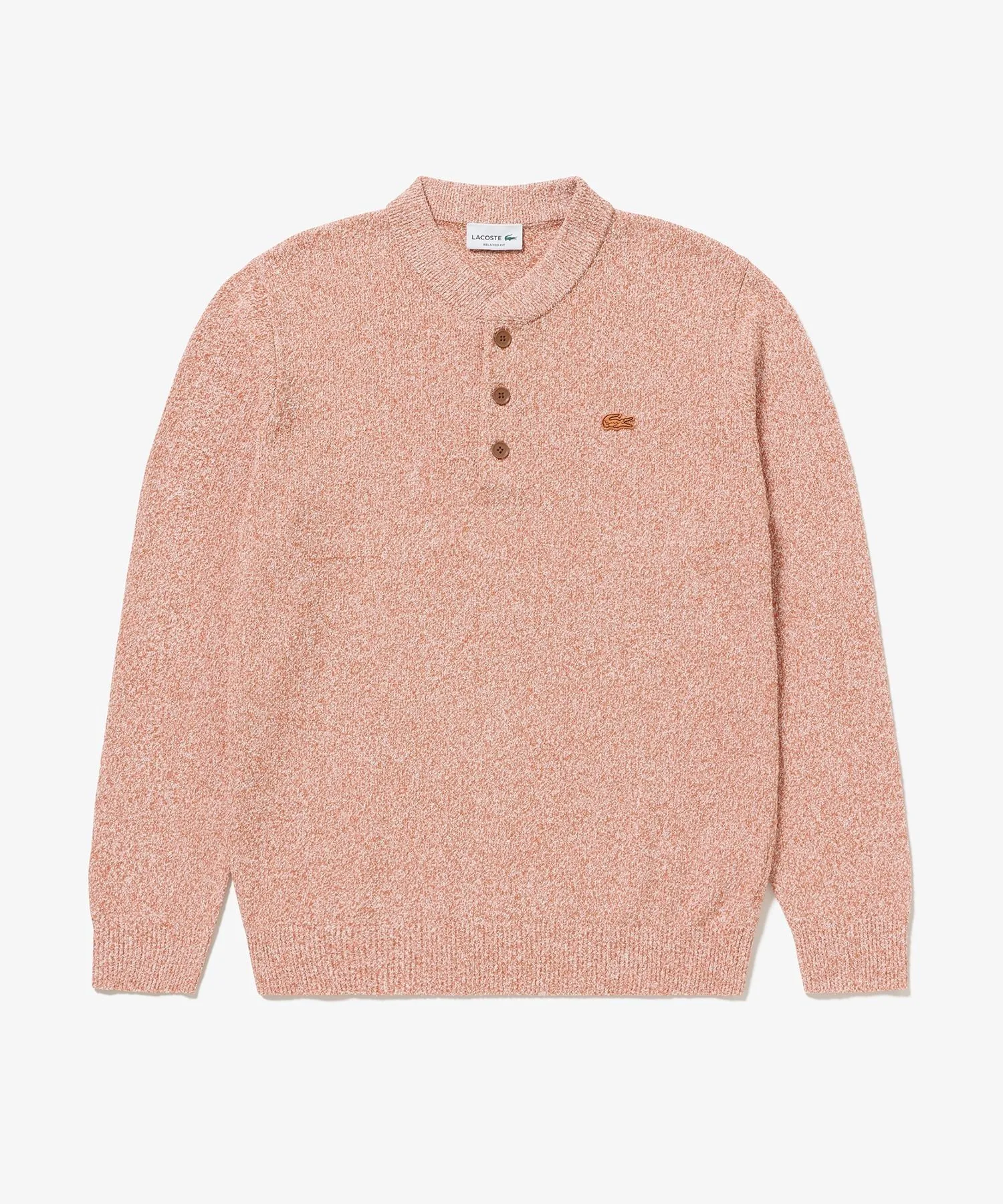 Вязаный свитер Хенли из букле LACOSTE, Orange