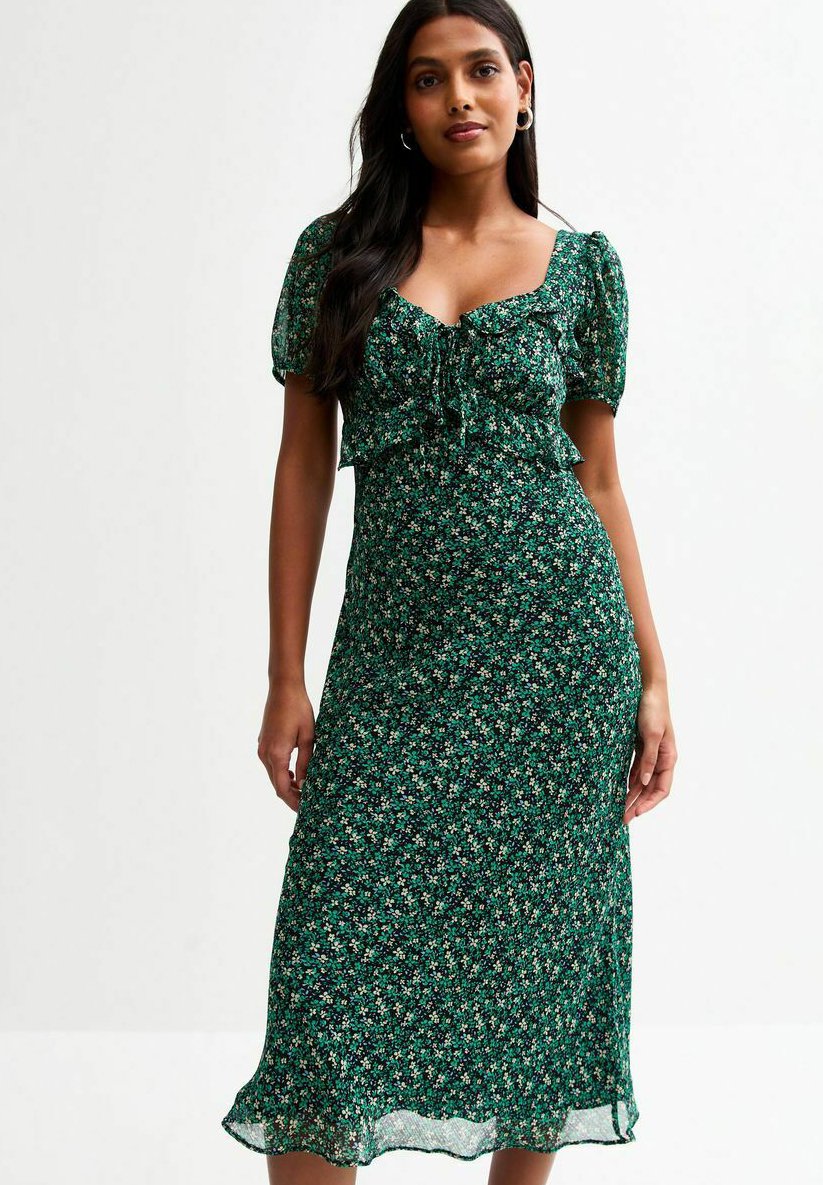 

Повседневное платье FLORAL PRINT MILKMAID MIDI New Look, синий