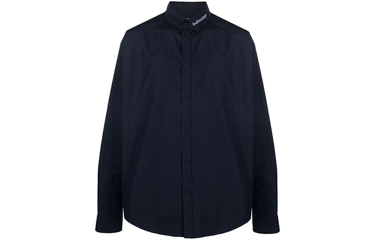 

Рубашка унисекс темно-синяя Balenciaga, синий