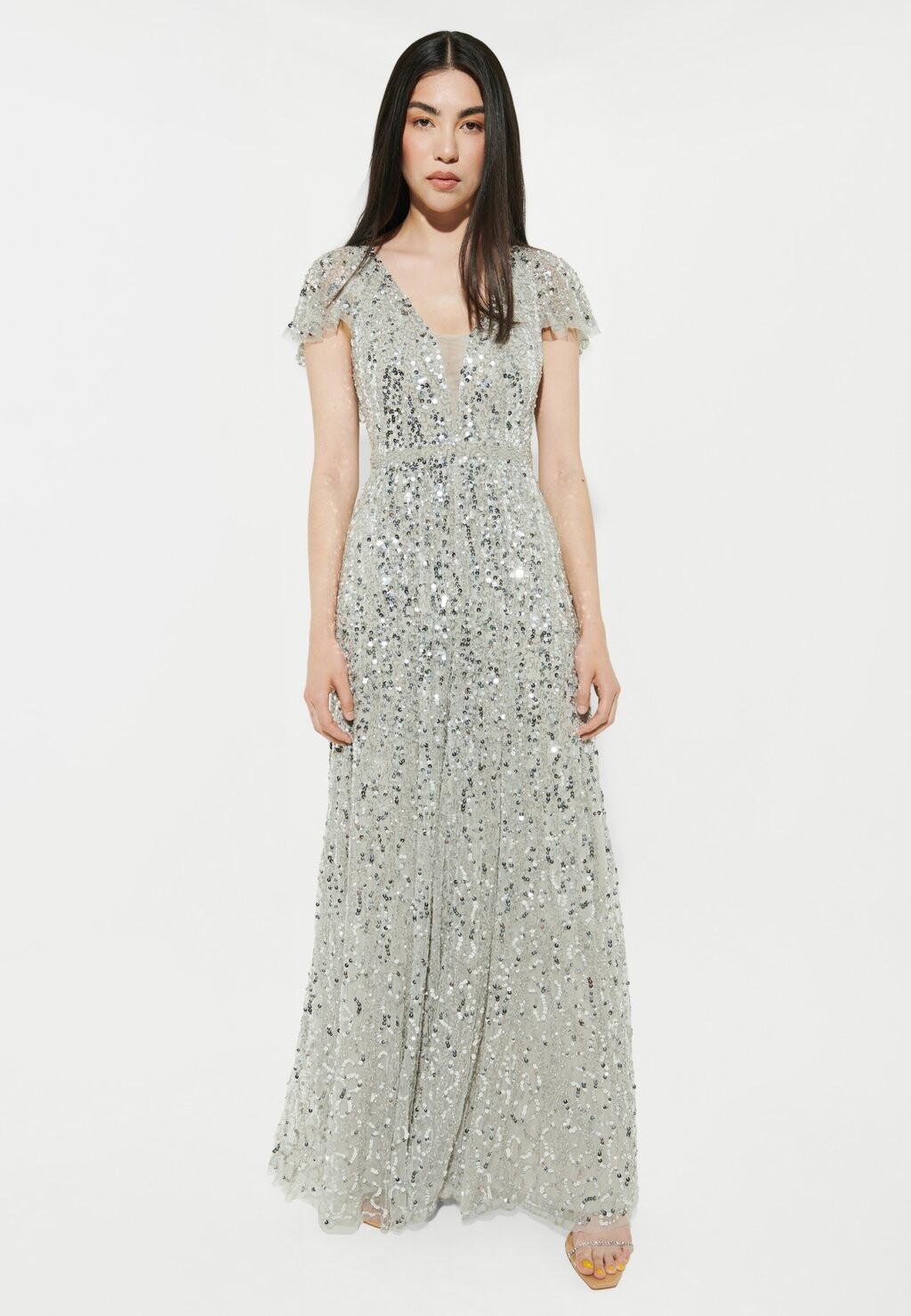 

Платье макси EMBELLISHED SEQUINS BEAUUT, светло-серый