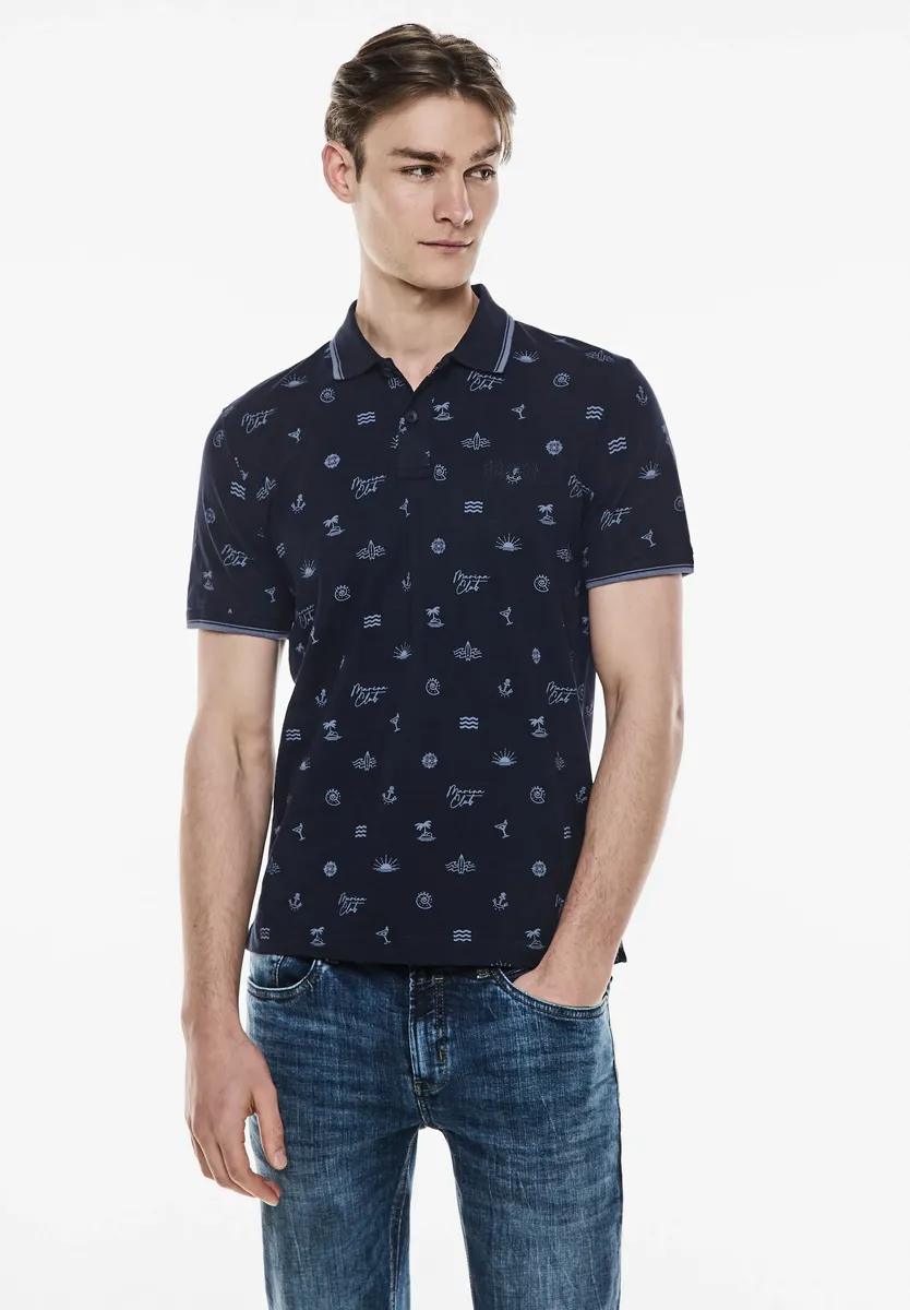 

Рубашка-поло STREET ONE MEN из чистого хлопка, синий