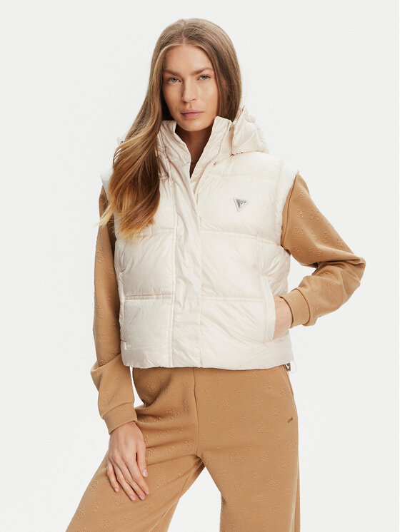 

Утепленный жилет regular fit W5YL11 WHDO2 Guess, экрю