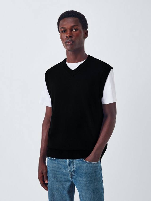

Майка с v-образным вырезом из мериносовой шерсти John Lewis, Black