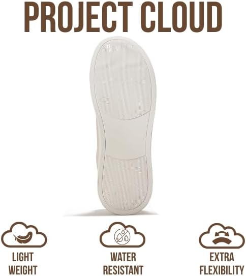 Мужские кроссовки Project Cloud с стелькой из настоящей кожи и памяти формы - легкие и противоскользящие кроссовки для мужчин, повседневные кроссовки без шнурков (Hudson), белый — фото 4
