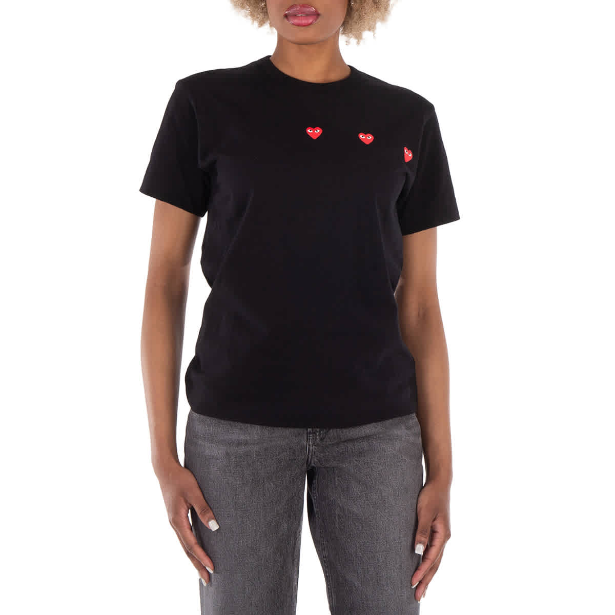 

Футболка Cdg Play Triple Heart с коротким рукавом, черный