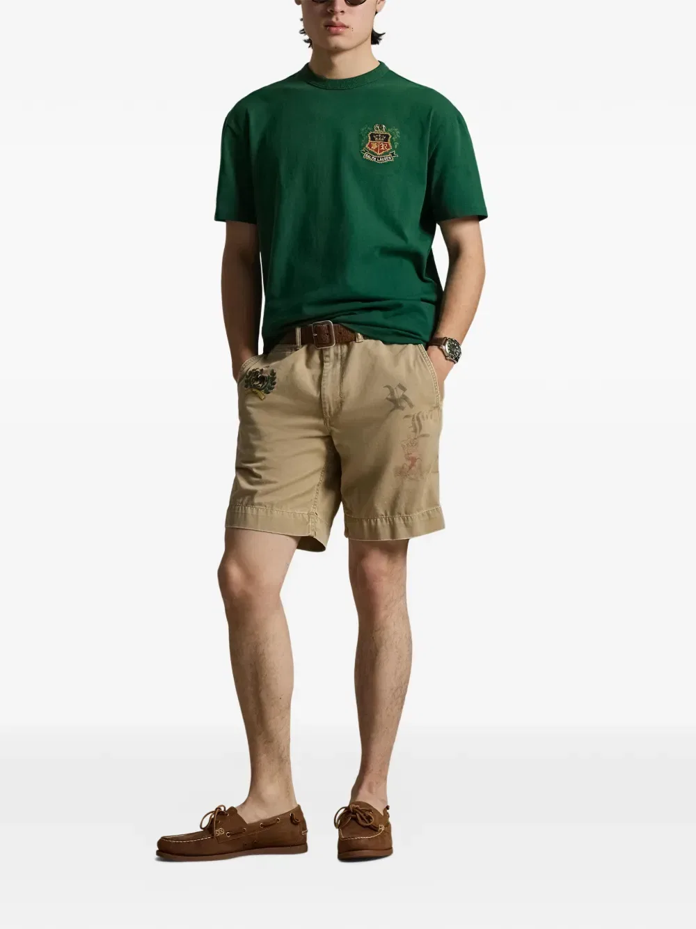 Футболка с эмблемой и деталями Polo Ralph Lauren, зеленый — фото 2