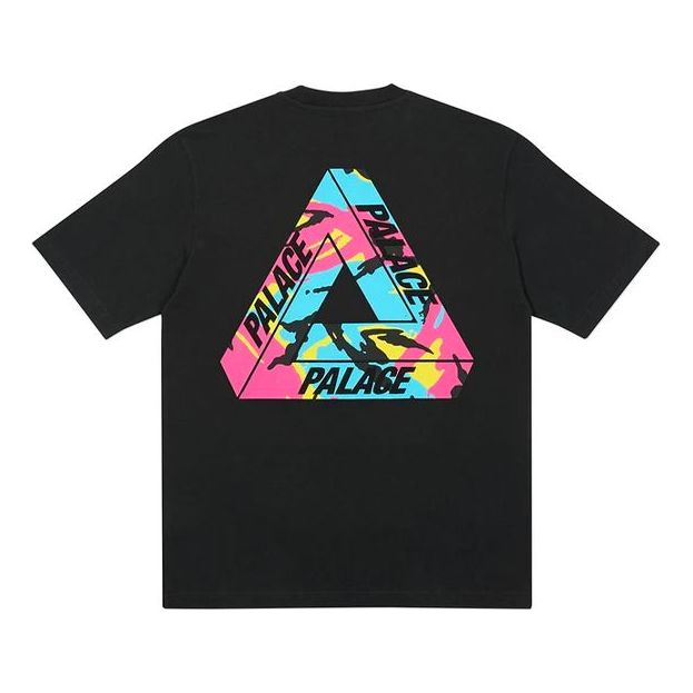 

Футболка PALACE Tri-Camo T-Shirt Alphabet Pattern Camouflage Triangle Printing Round Neck Short Sleeve Unisex Black, черный