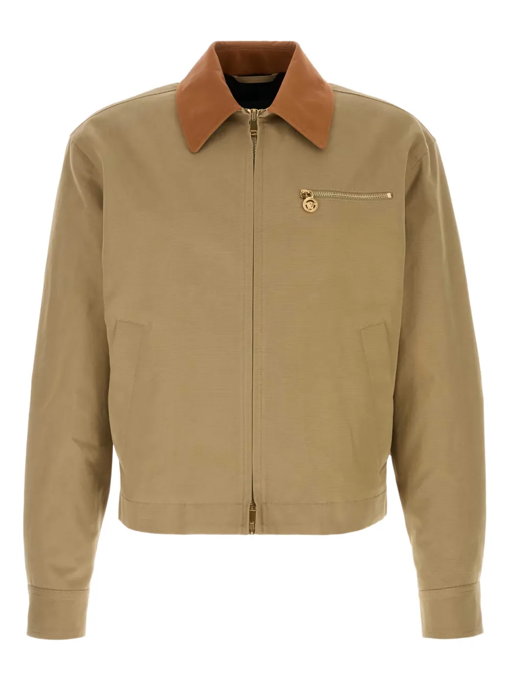 

Хлопковая куртка с нагрудным карманом Versace, бежевый