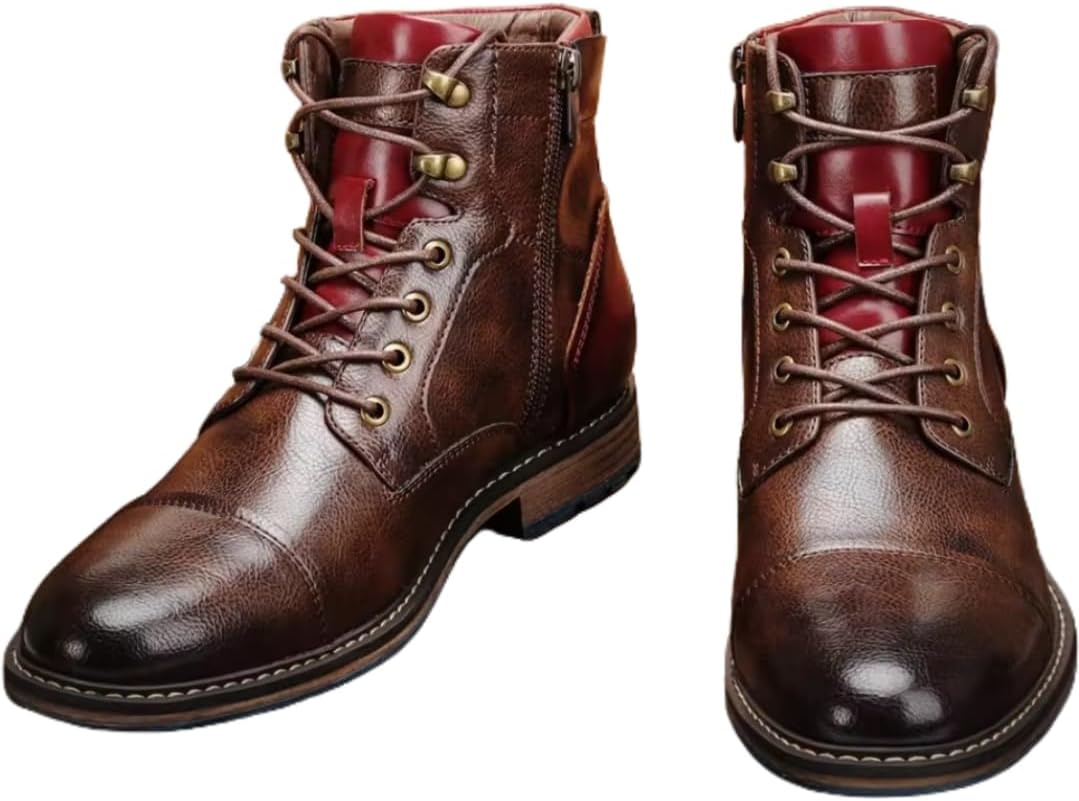 

Мужские ботинки на щиколотку Мужские кожаные ботинки Брендовые ботинки для мужчин Generic, коричневый