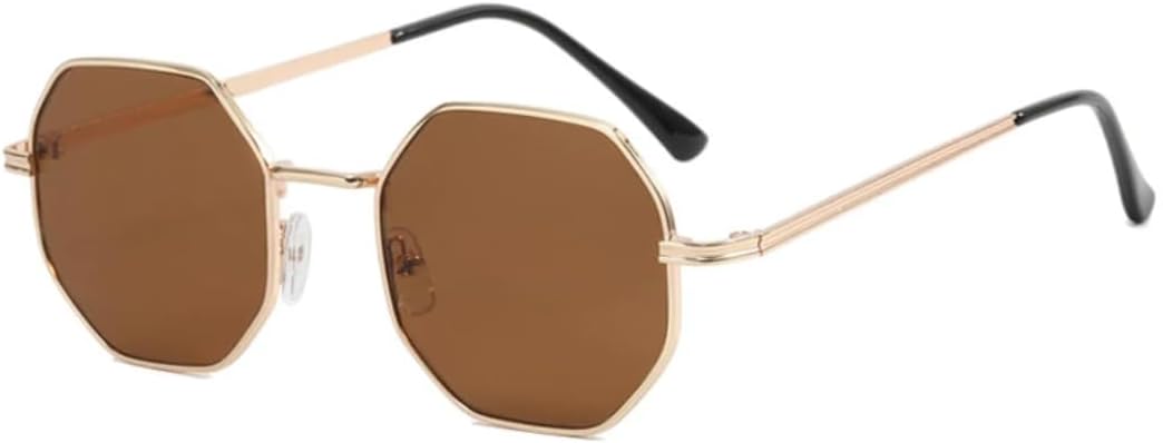 

Солнцезащитные очки с защитой UV400 | Металлическая оправа, линзы конфетного цвета | Для женщин и мужчин, для занятий спортом на открытом воздухе и вождения DSVIGF, Gold Brown