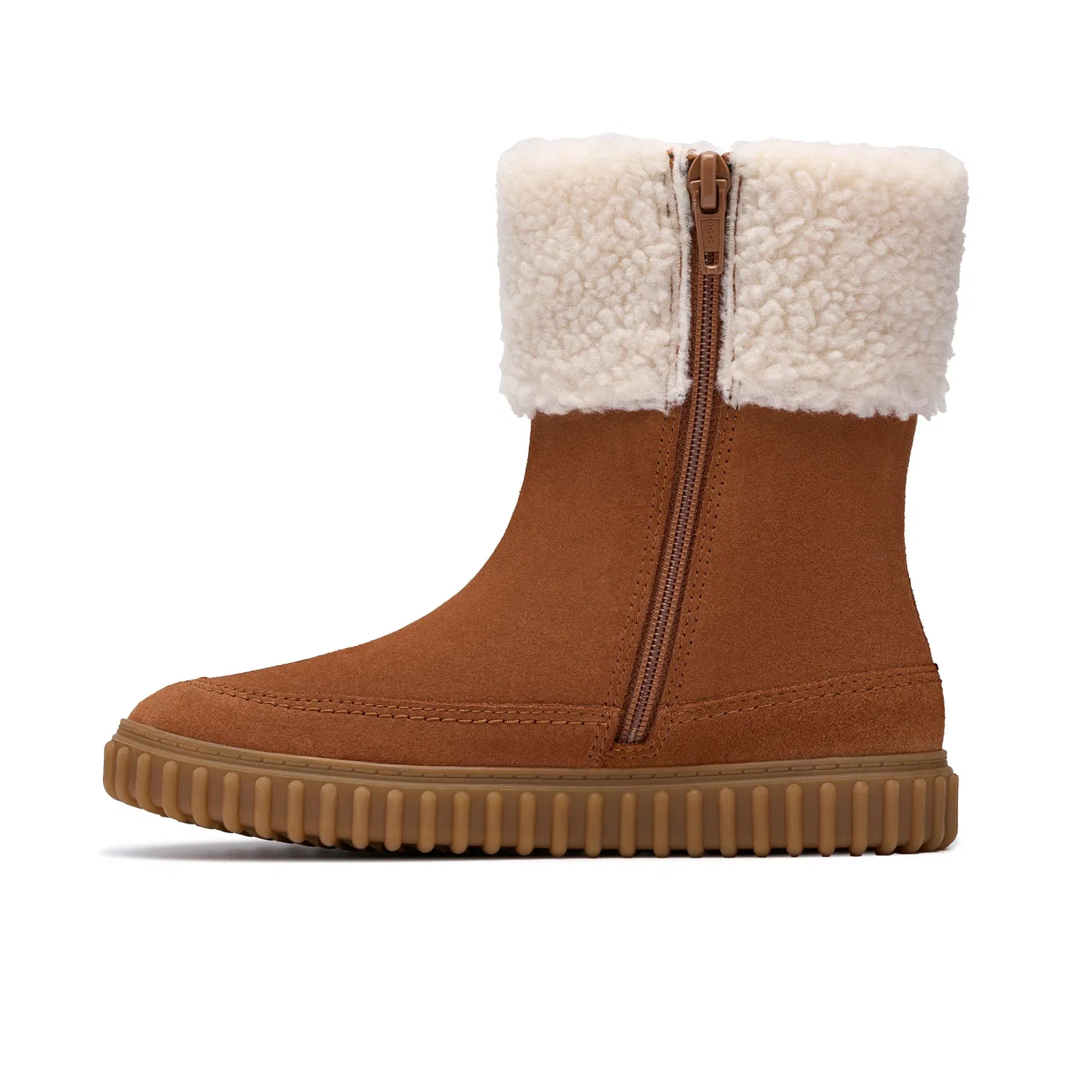 Ботинки для мальчиков с меховой отделкой Clarks, коричневый — фото 2