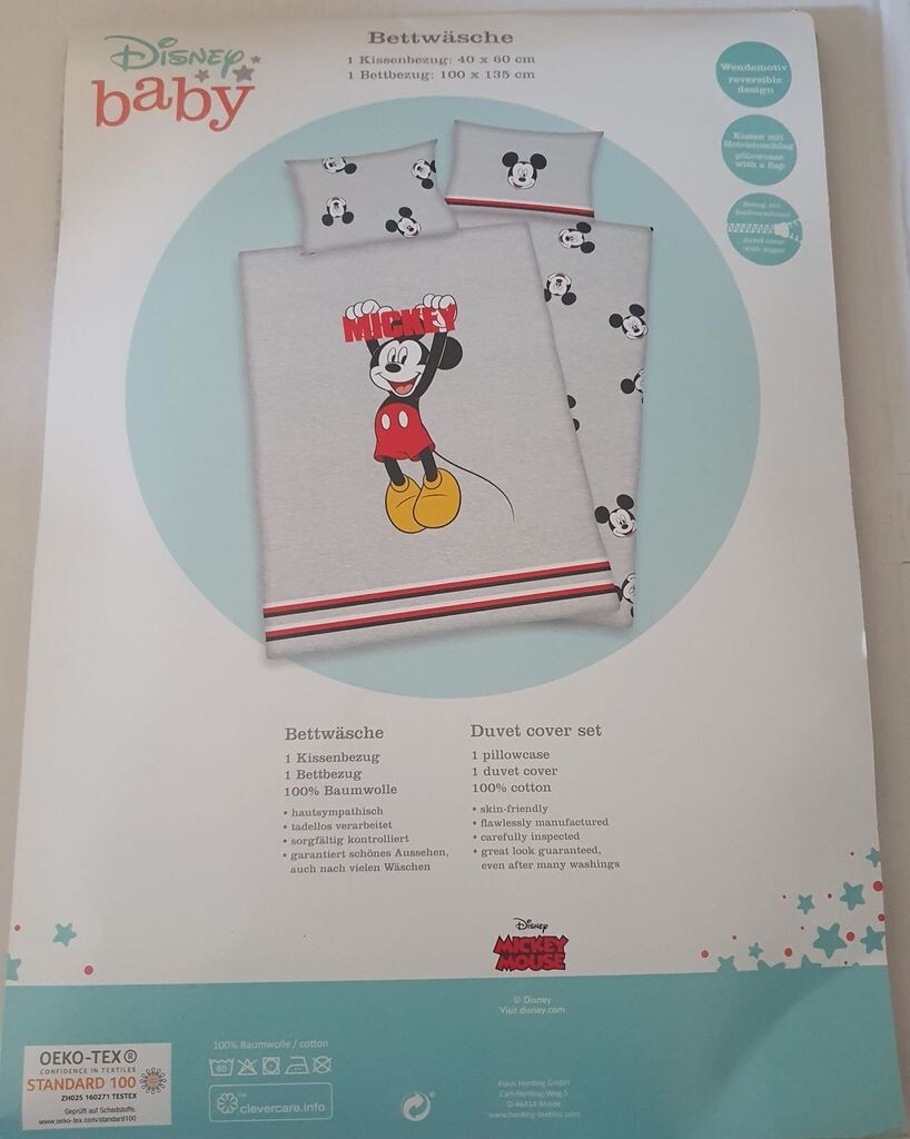 

Disney Mickey Mouse — двустороннее постельное белье — 40 х 60/135 х 100 см Herding