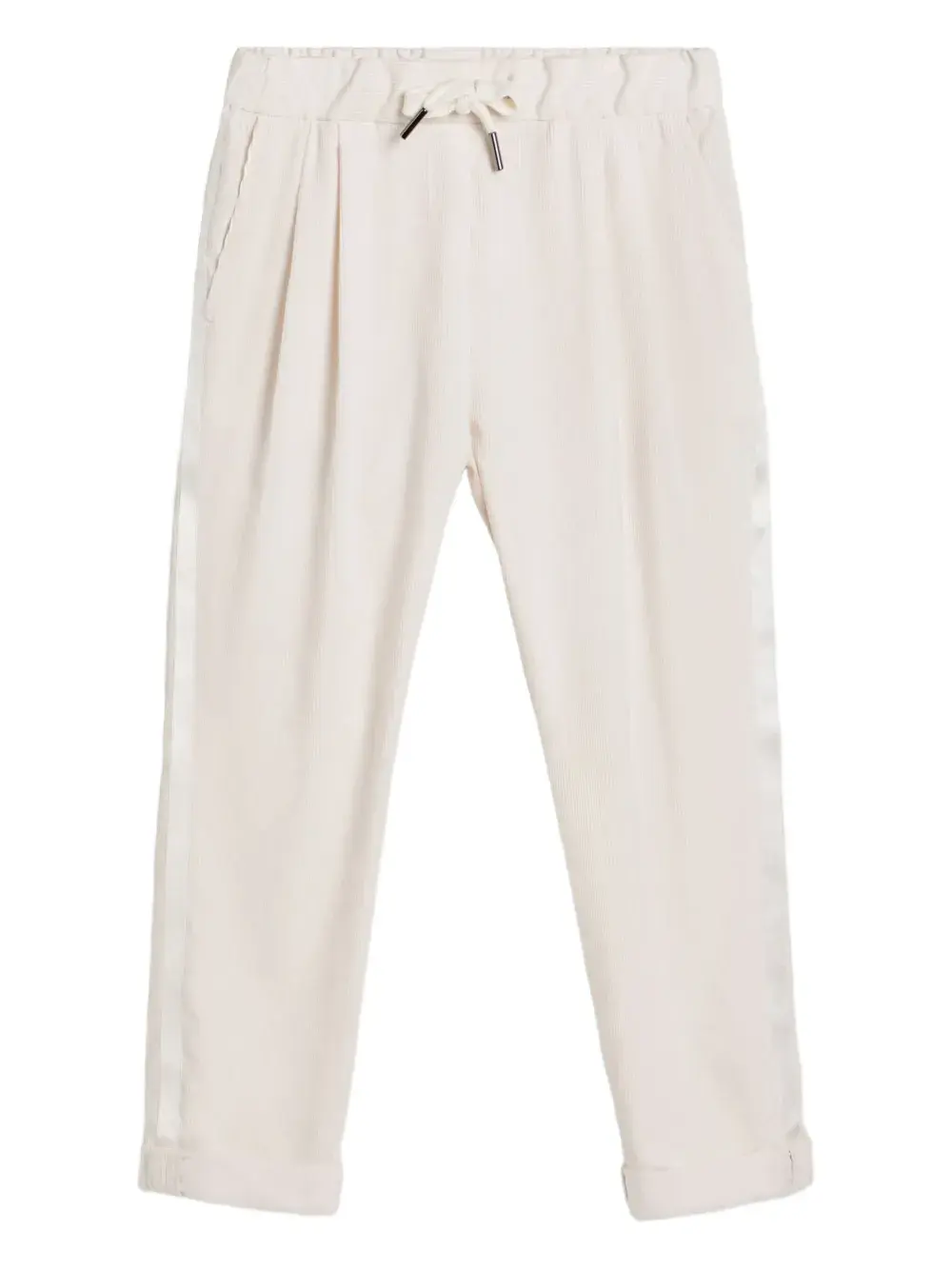 

Бархатные брюки с кулиской Brunello Cucinelli Kids, светло-бежевый