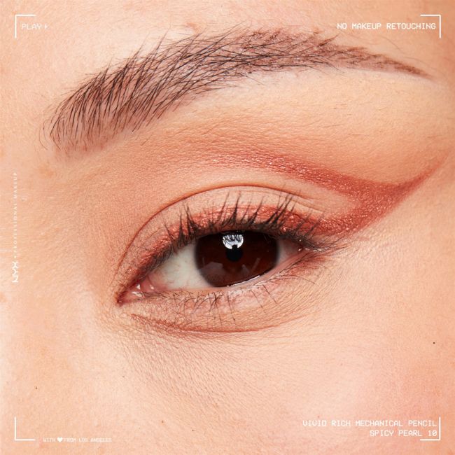 Яркий насыщенный механический карандаш для глаз NYX Professional Makeup, цвет spicy pearl, 0,28 гр — фото 3