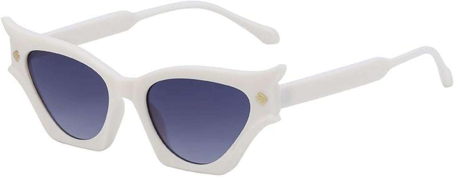 

Модные солнцезащитные очки «кошачий глаз» для женщин, роскошные, сексуальные, в маленькой оправе, в стиле ретро, ​​с защитой от УФ-излучения UV400 TVTBBVV, C2whitegray