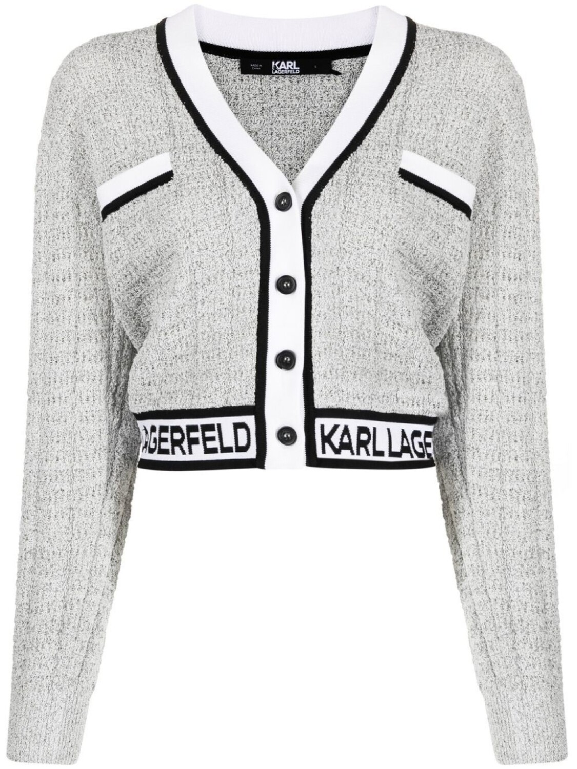 

Karl Lagerfeld укороченный кардиган из букле, белый