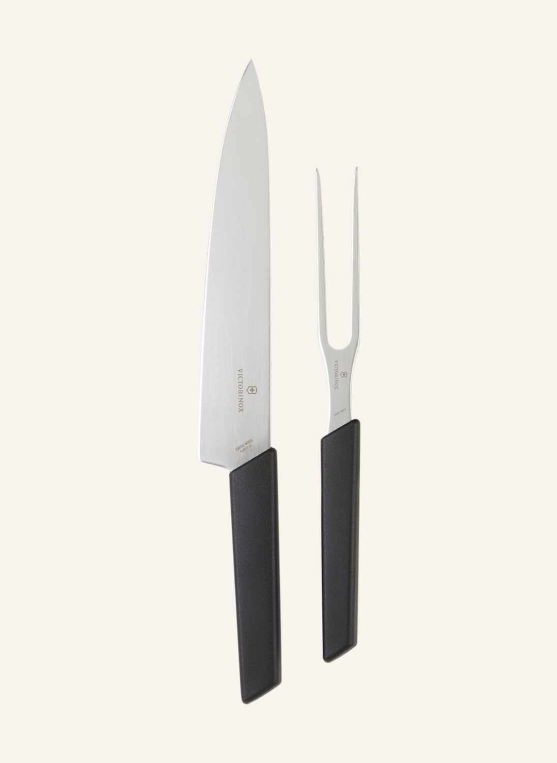 

2 шт. Швейцарский набор столовых приборов для современной резьбы Victorinox, черный