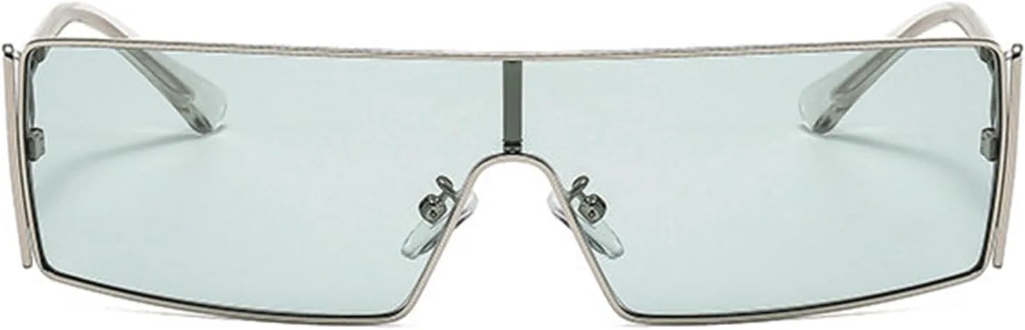 

Маленькие прямоугольные панк-солнцезащитные очки для женщин в металлической оправе, цельные, ветрозащитные, для активного отдыха на природе F27 willochra, C3