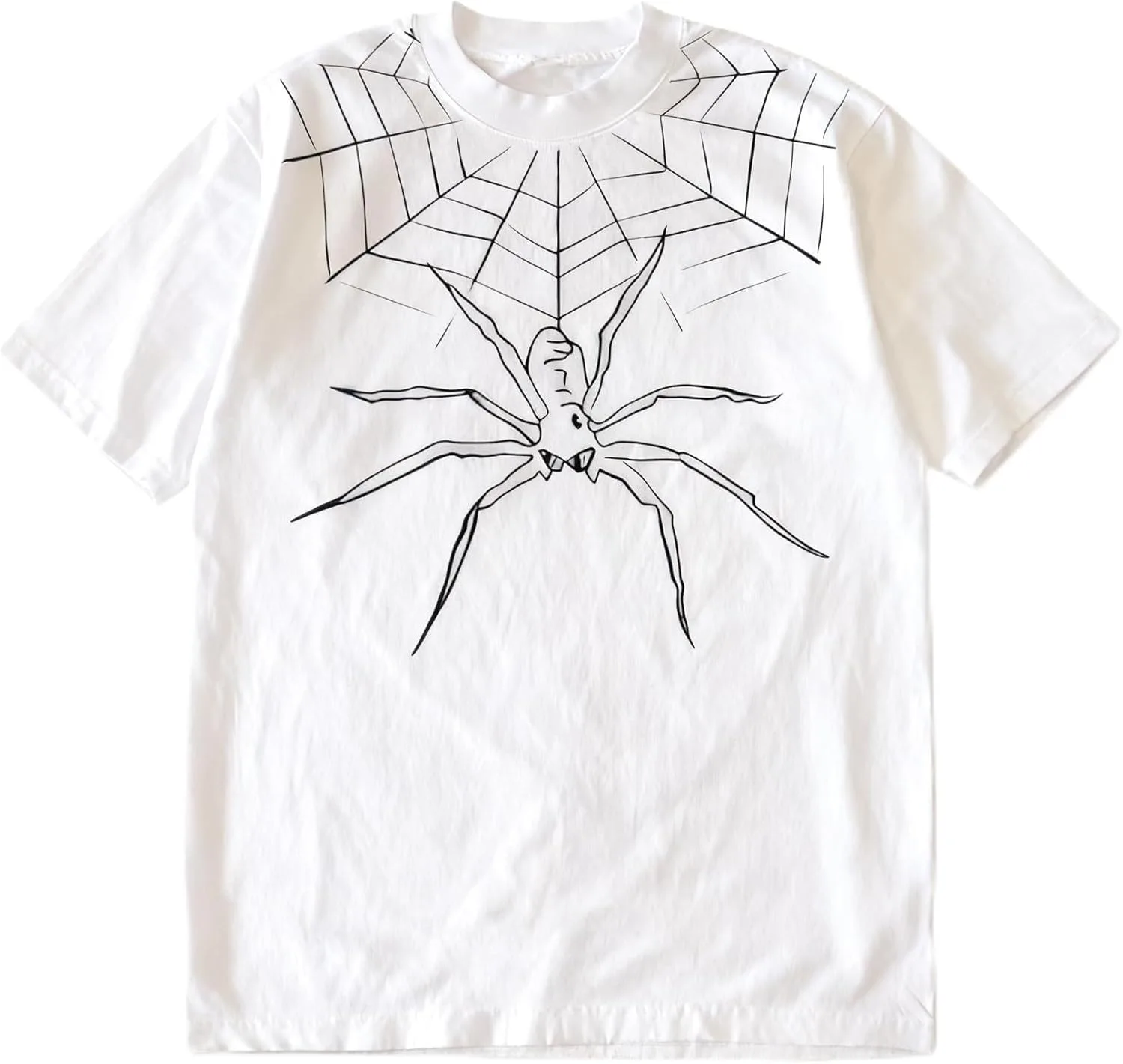 

Мужская черная футболка с коротким рукавом, принт паутина и паук, круглый вырез CBNLTHGSB