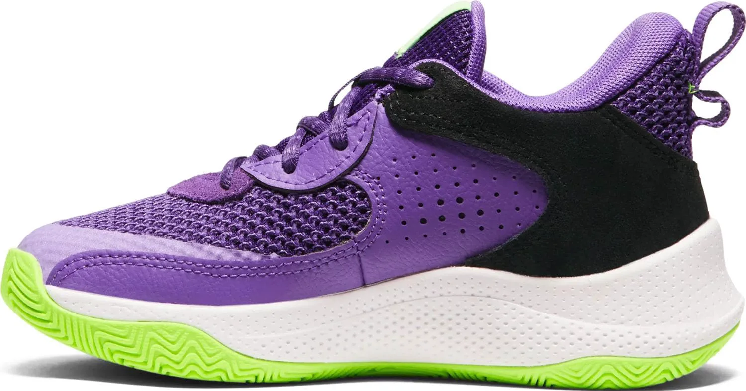 Under Armour Unisex-Child Pre School Curry 3z 24 Suede, фиолетовый/зеленый