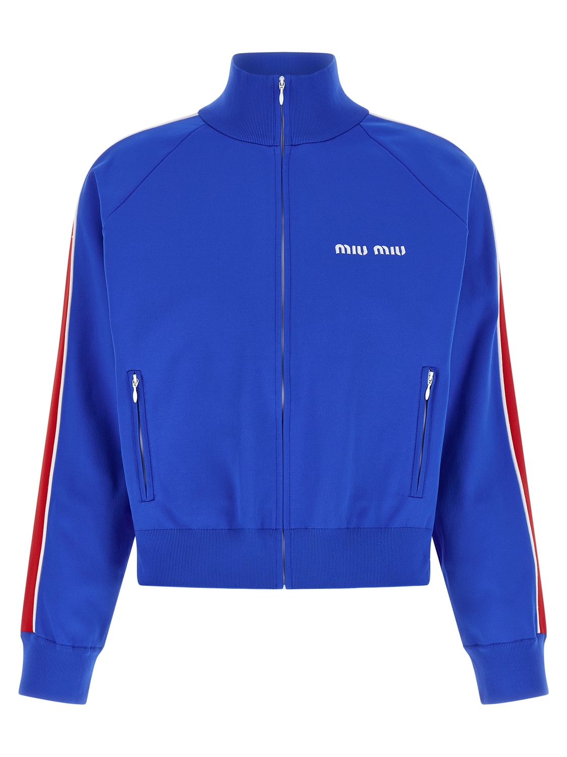 

Свитшот с вышитым логотипом MIU MIU, синий