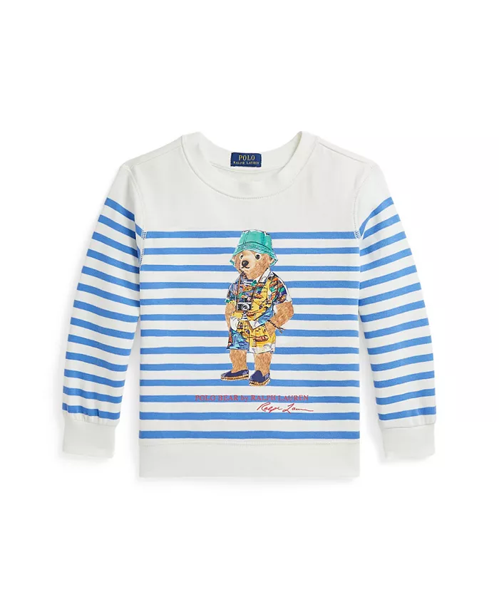 

Детский и мальчиковый флисовый свитшот Polo Bear в полоску Polo Ralph Lauren, синий