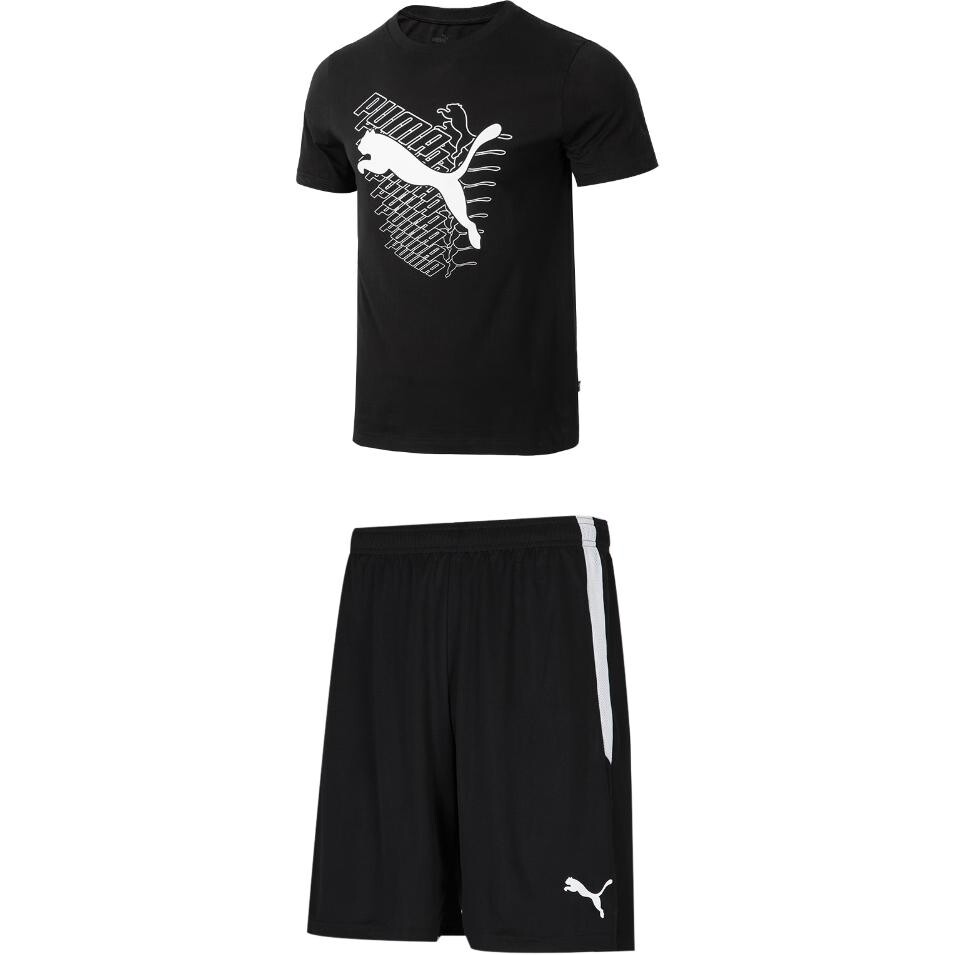 

Повседневный спортивный мужской спортивный костюм черный Puma, черный