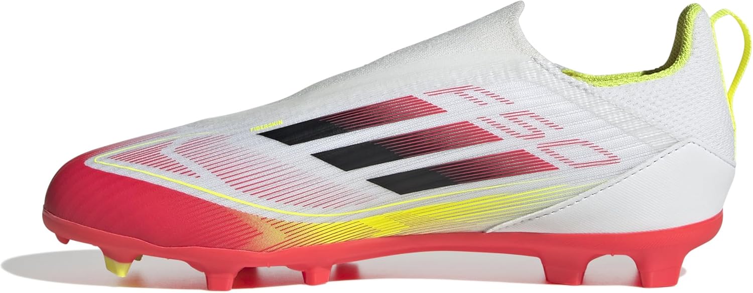 

Детские кроссовки Adidas F50 League без шнурков для твердых/универсальных покрытий (унисекс), белый/черный/желтый