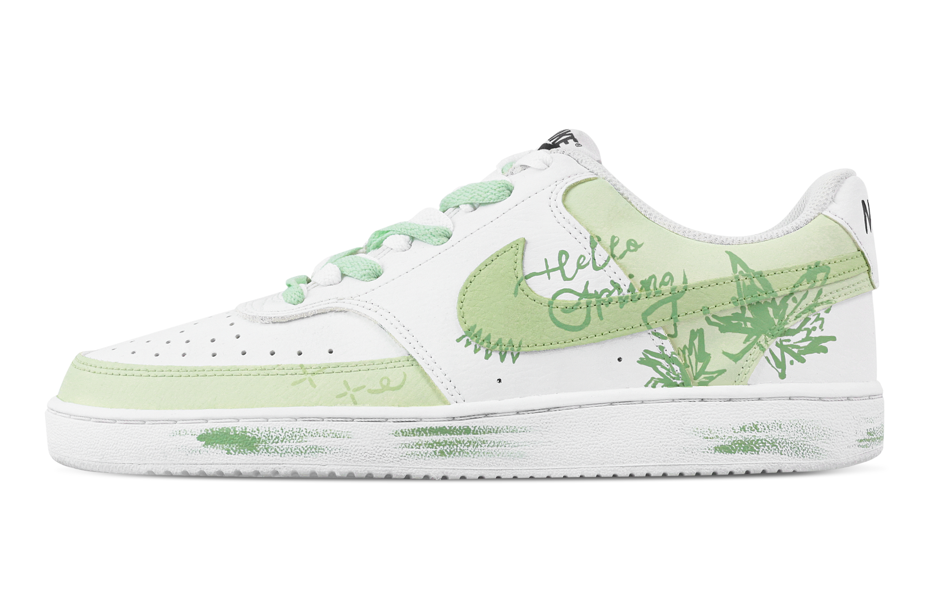 

Nike Кроссовки Court Vision 1 Mint, износостойкие, низкие, для скейтбординга, мужские, зеленые, белые