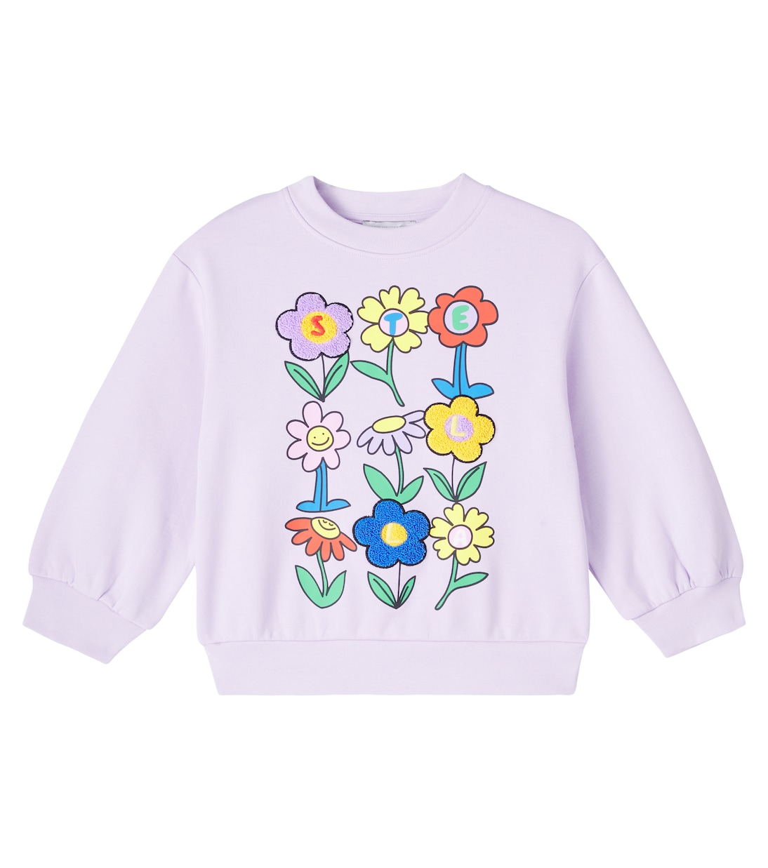 

Хлопковый джерси свитшот с принтом Stella McCartney Kids, фиолетовый