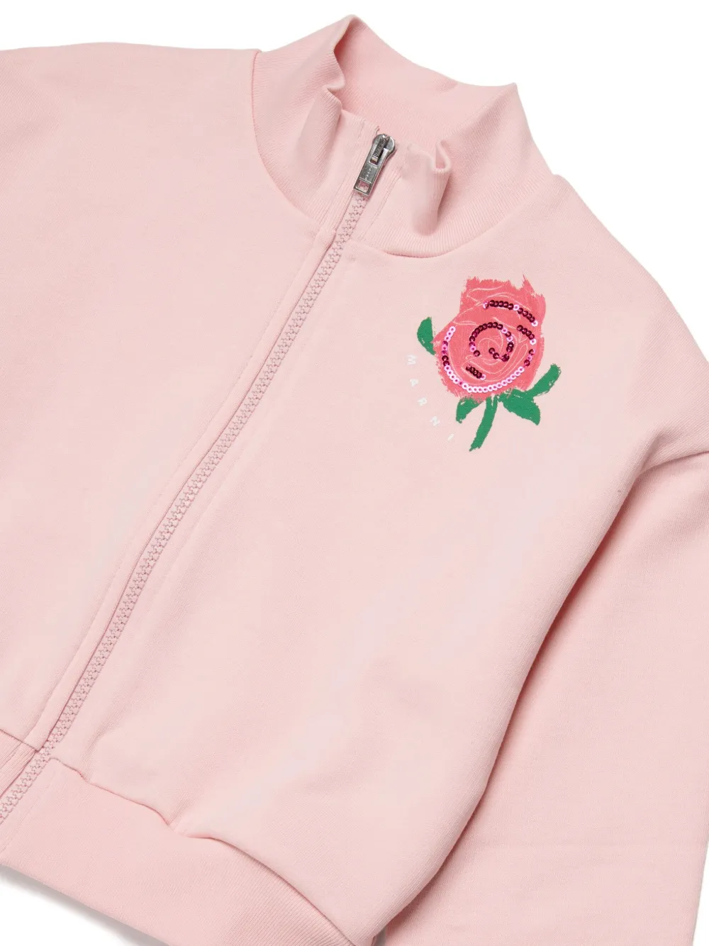 Толстовка на молнии с принтом Marni Kids, розовый — фото 3