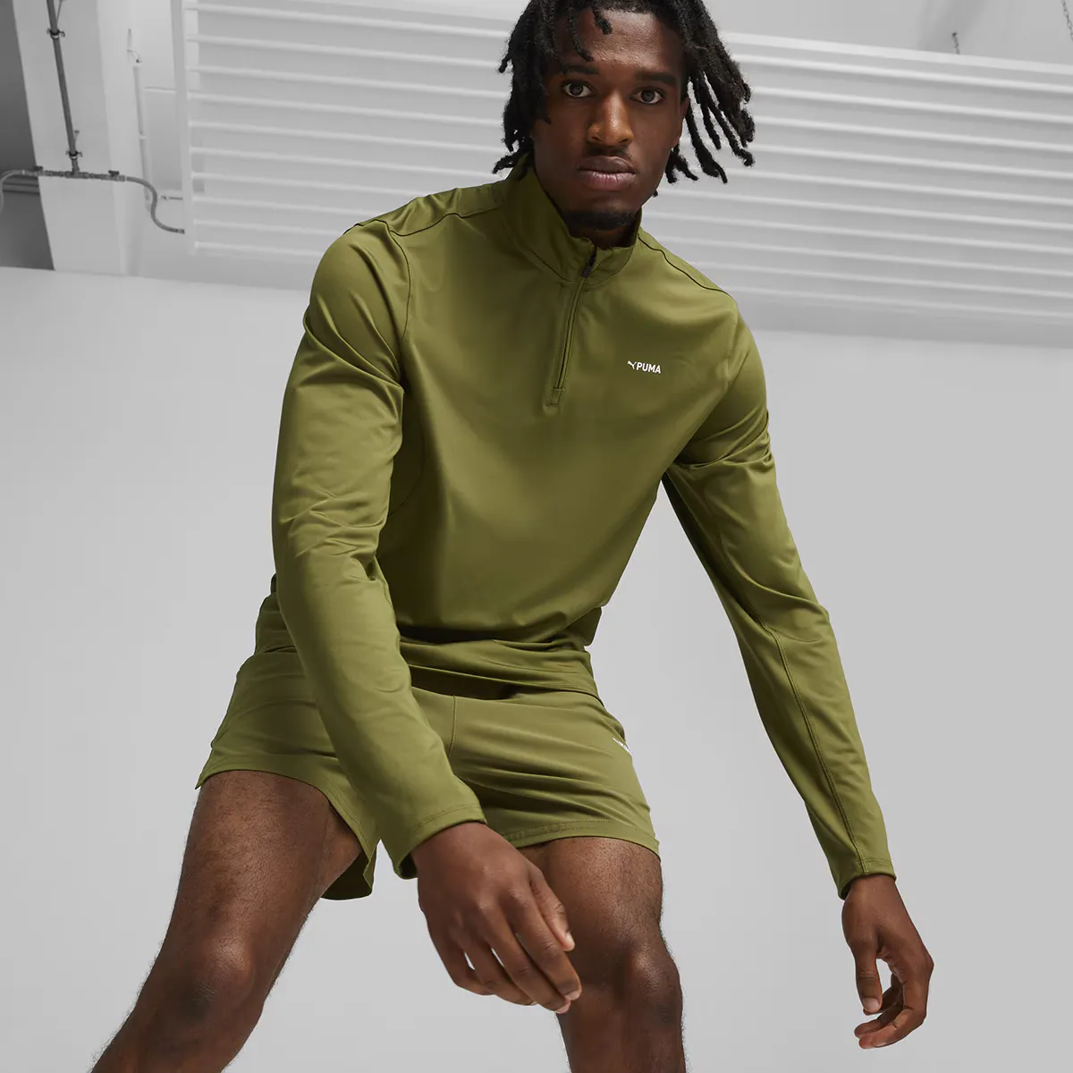 

Мужская куртка Puma Fit Polyspan 1/4 на молнии Puma, зеленый