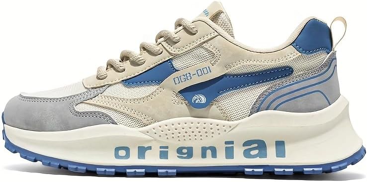 

Мужские спортивные низкие кеды - дышащий дизайн с круглым носком - подошва из ПВХ с амортизацией - подходят для фитнеса, бега и отдыха Clolinde, синий