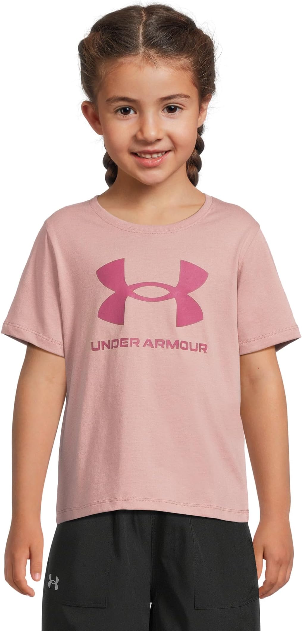 

Футболка с коротким рукавом и большим логотипом Under Armour Kids, Tourmaline Pink/Fuchsia Dusk
