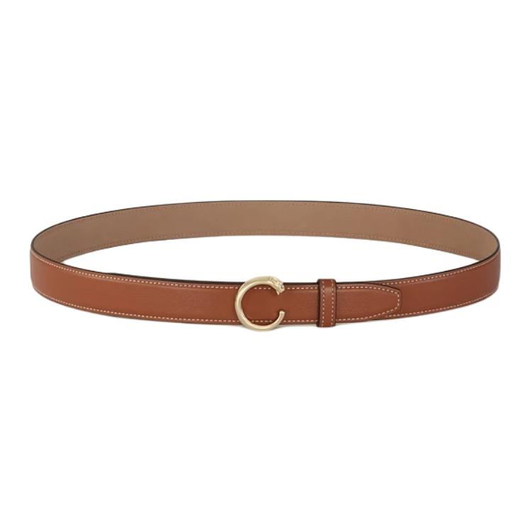 

Cartier Кожаный ремень из телячьей кожи для женщин, коричневый, ширина 25CM